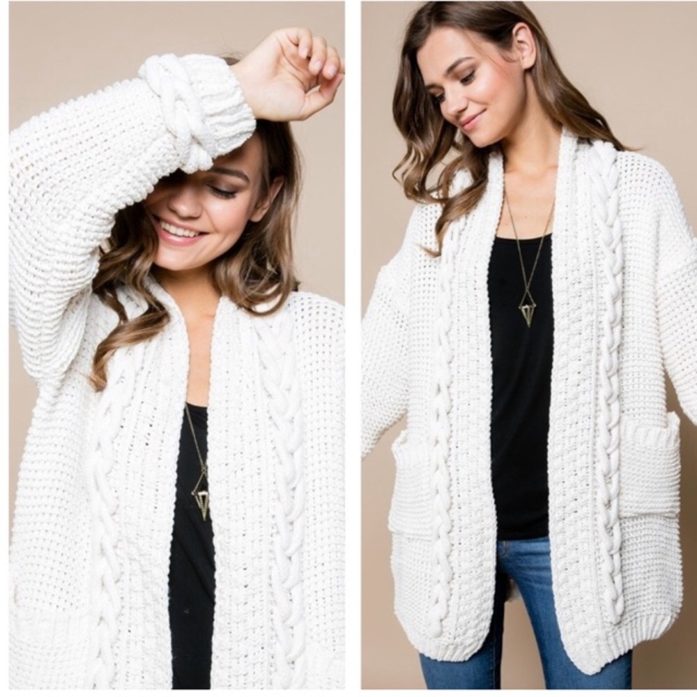 Cream Super Warm Cardigan - Picture 2 of 4